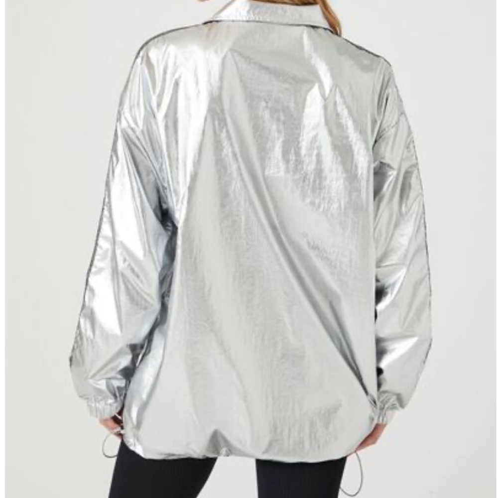 Metallic Toggle Drawstring Shacket - image 2